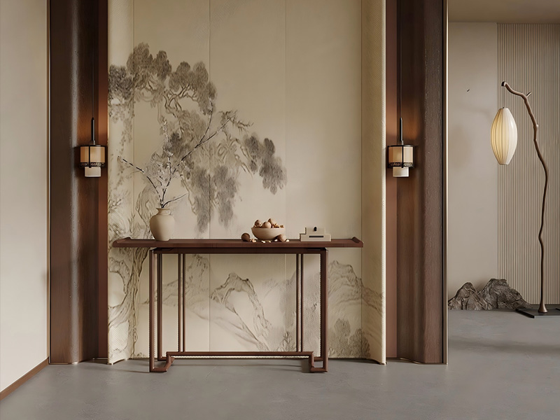 新中式玄关  吊灯 落地灯 隔断