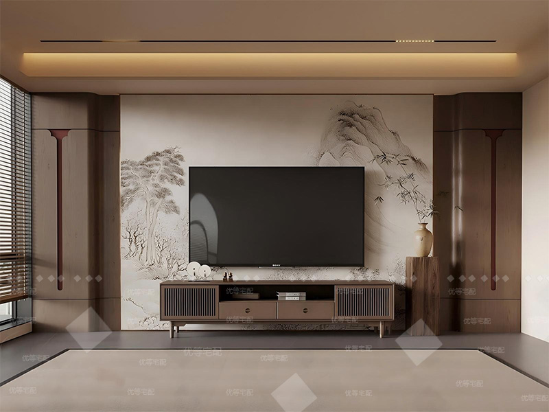 新中式电视背景墙05