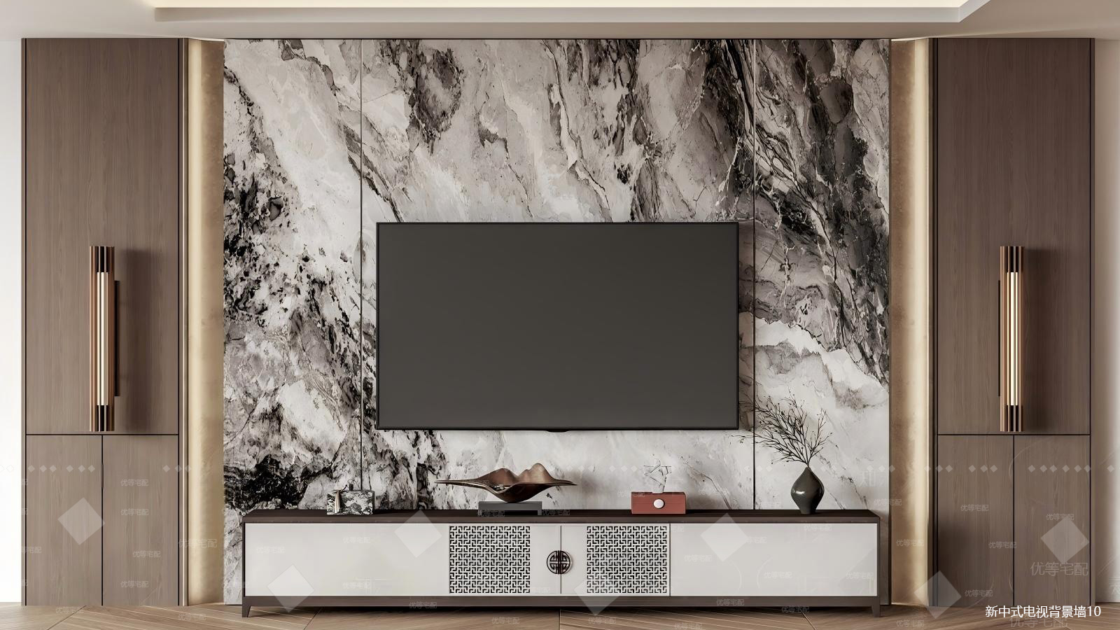 新中式电视背景墙10