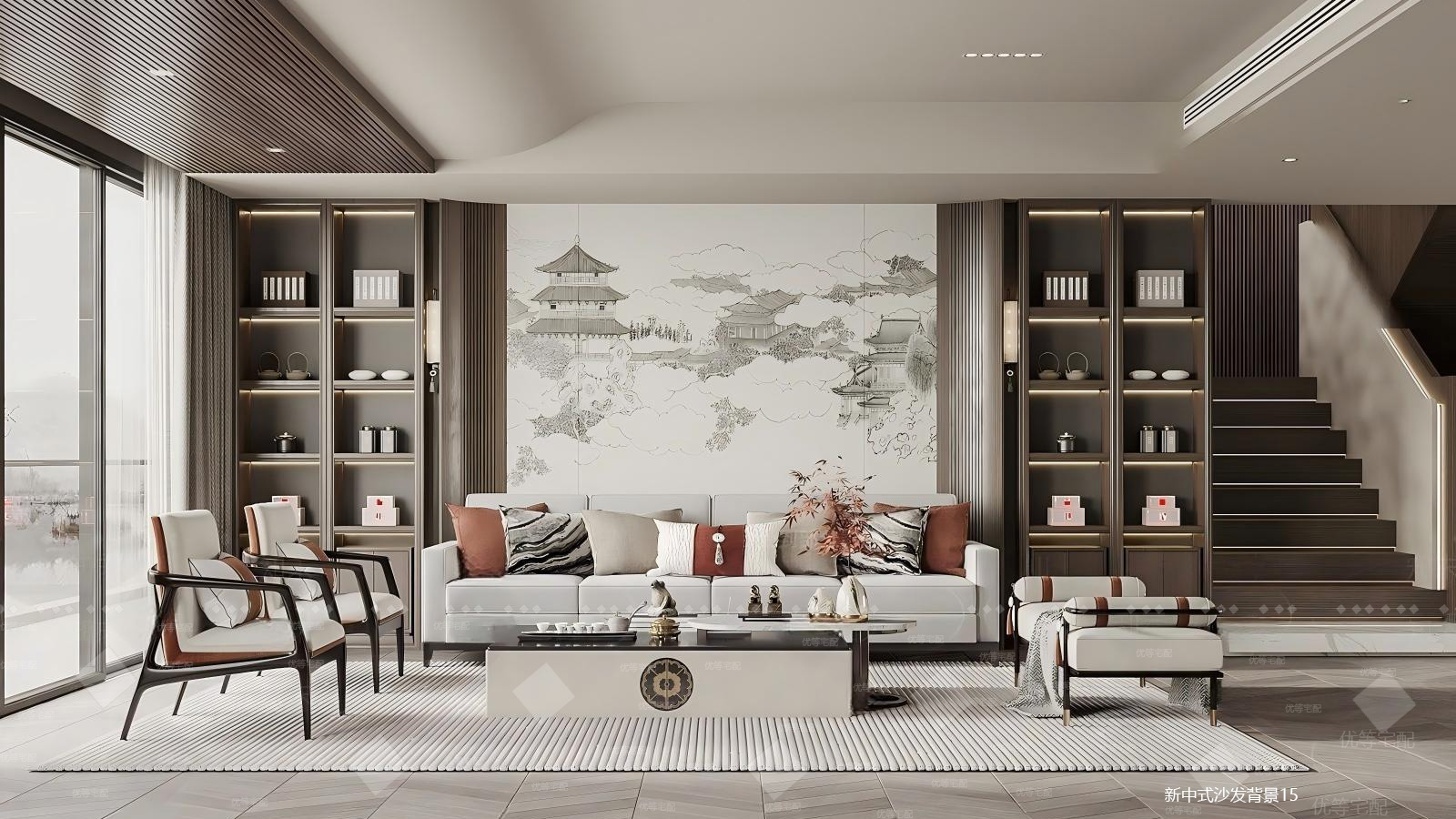新中式沙发背景墙15