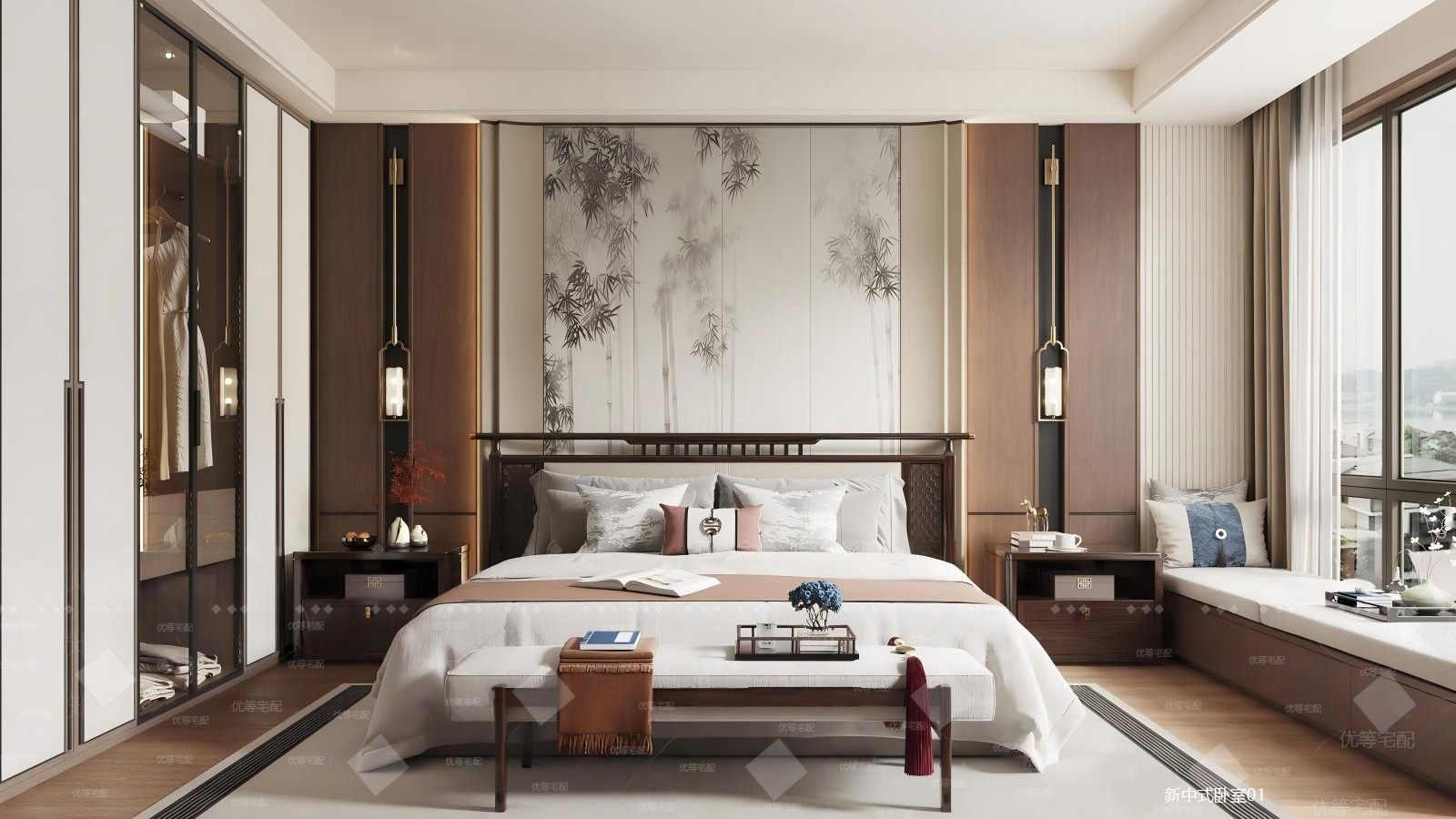 新中式卧室01