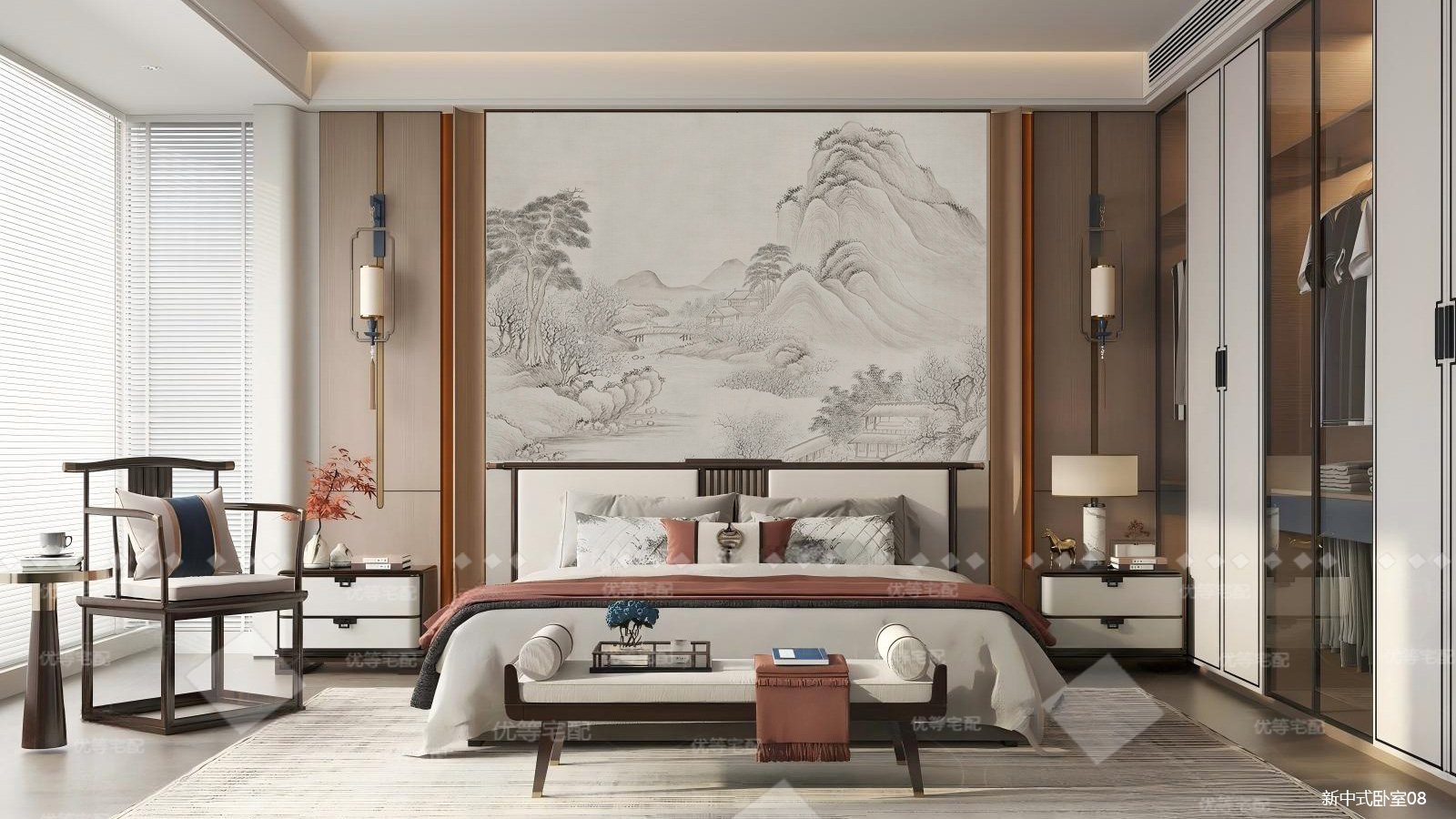 新中式卧室08