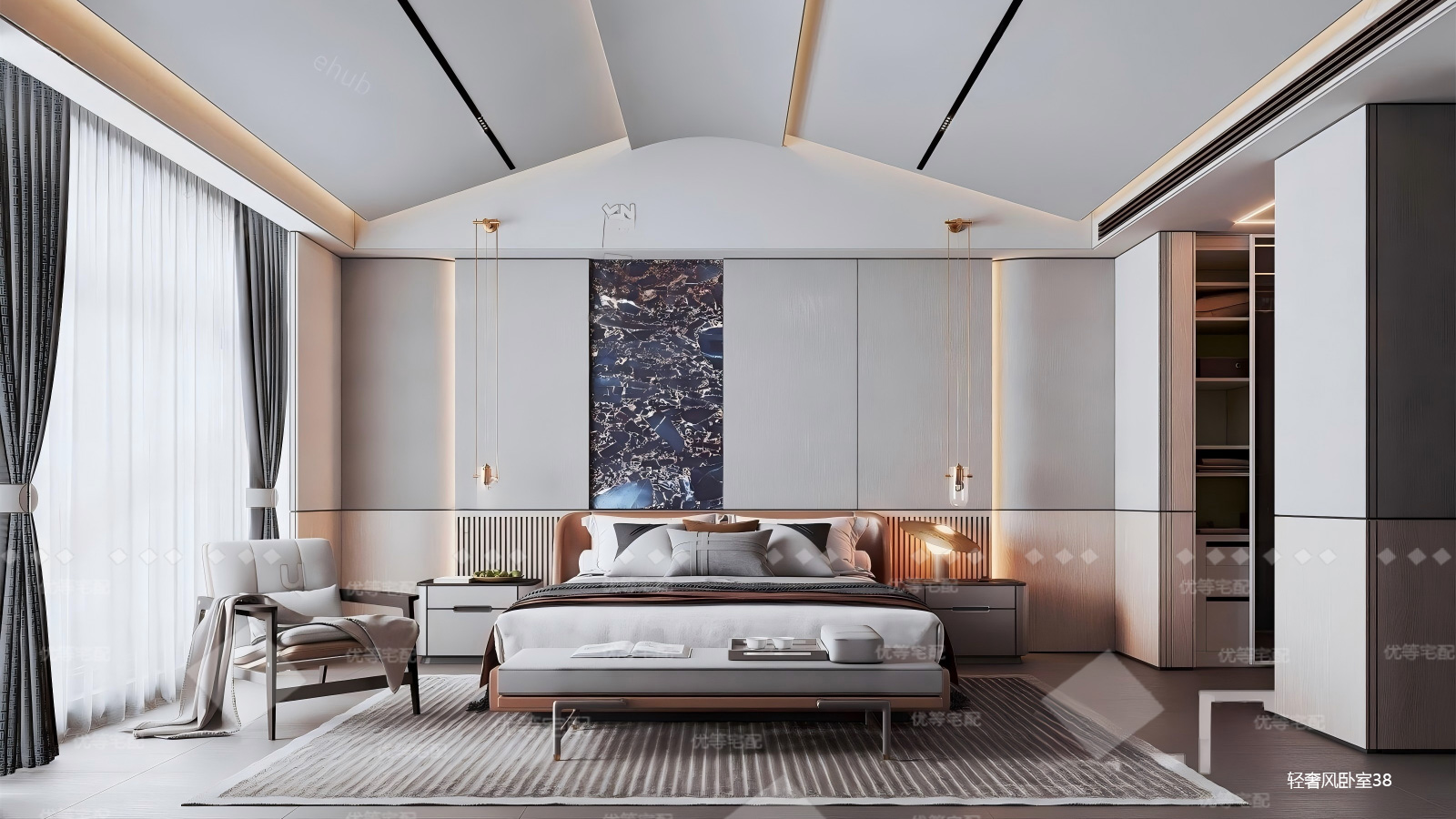 轻奢风卧室38