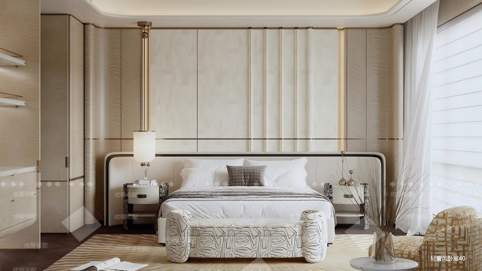轻奢风卧室40