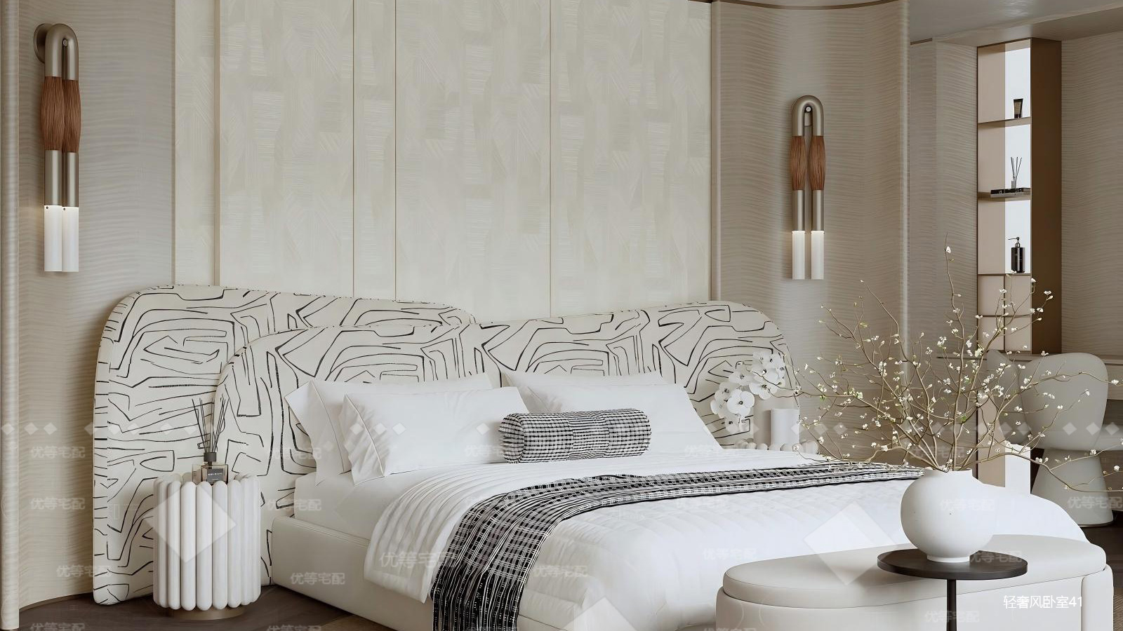 轻奢风卧室41