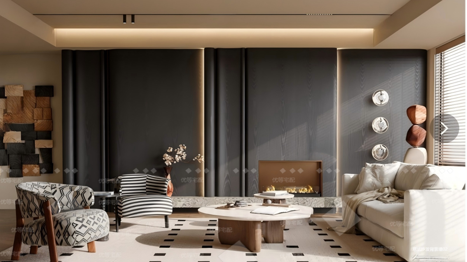 意式沙发背景墙02