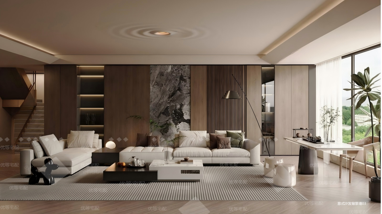 意式沙发背景墙03