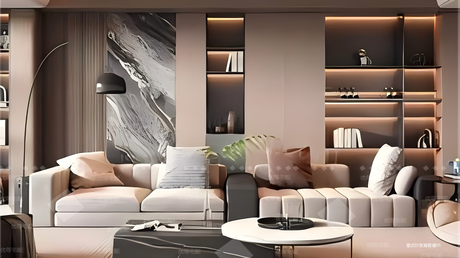 意式沙发背景墙05