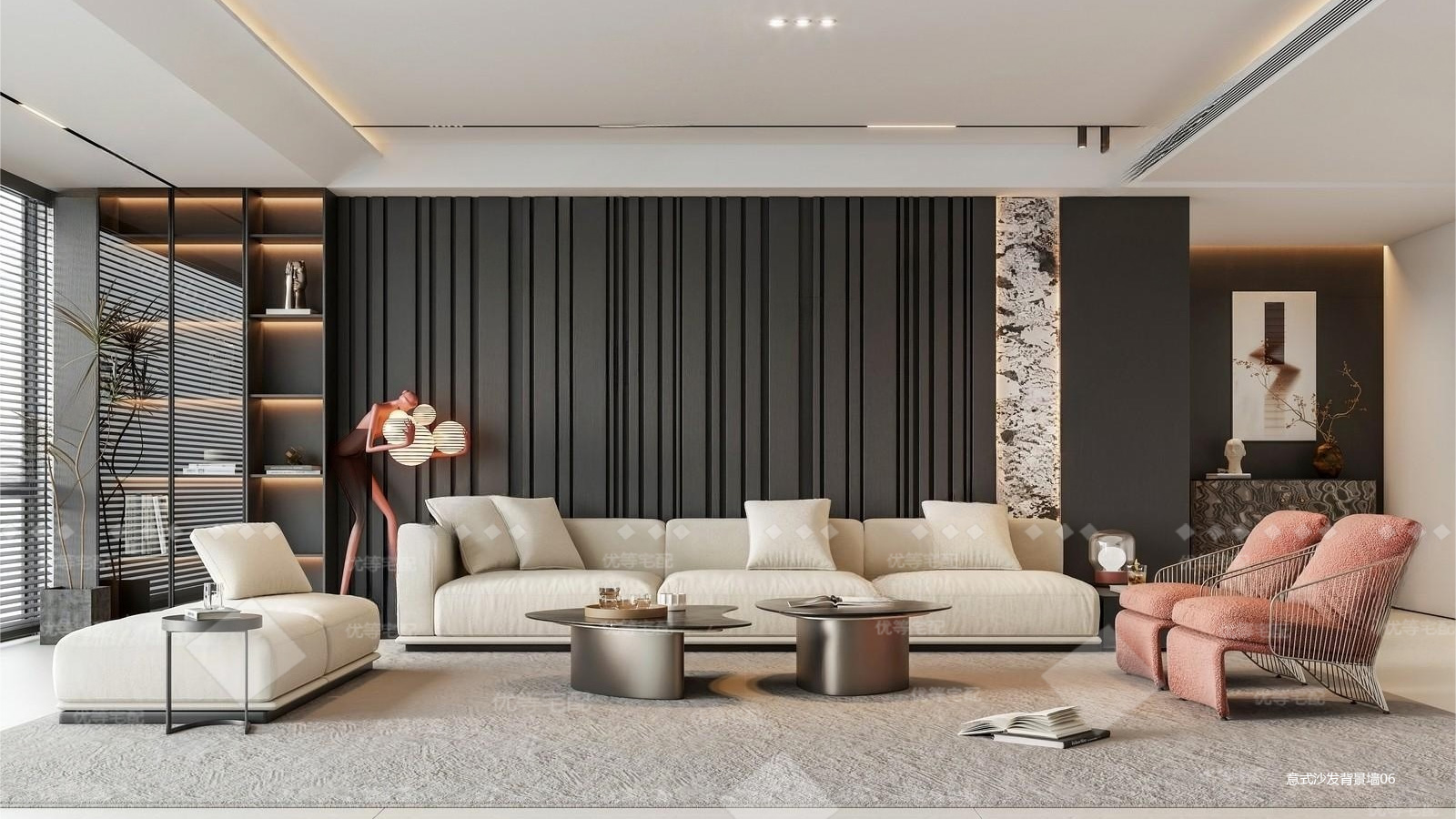 意式沙发背景墙06
