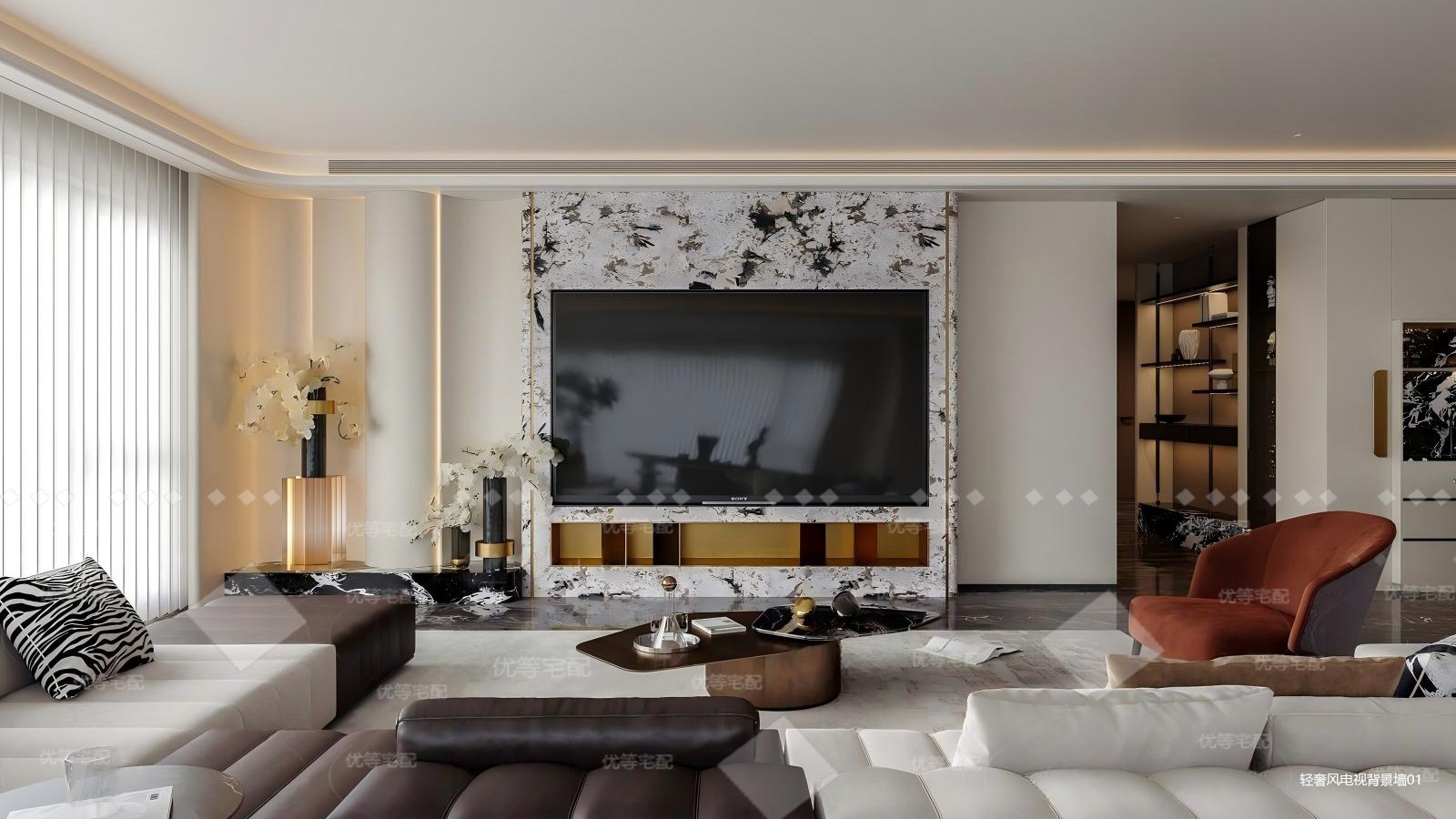 轻奢风电视背景墙01