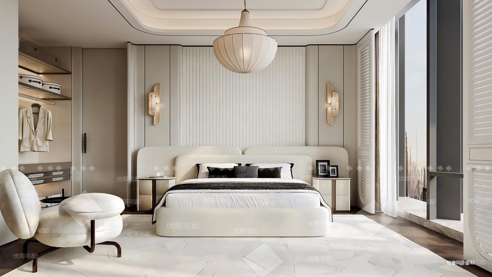 轻奢风卧室42