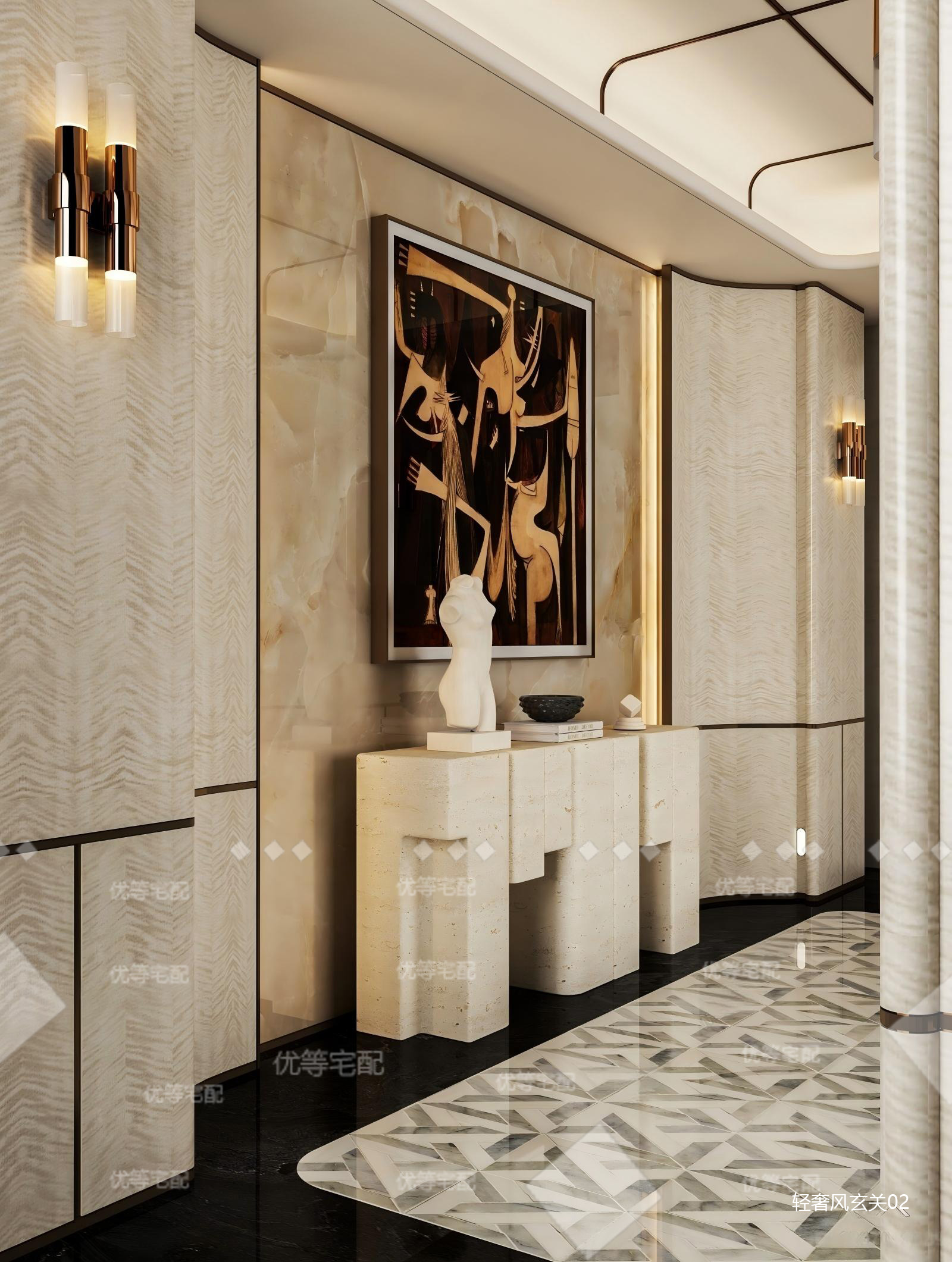 轻奢风玄关02