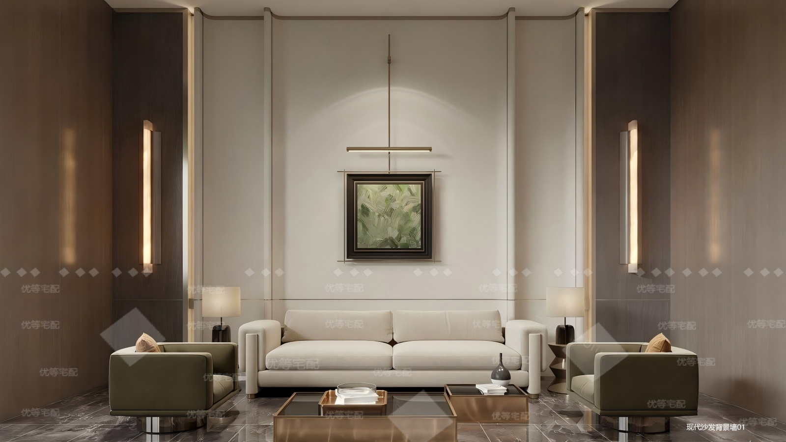 现代沙发背景墙01