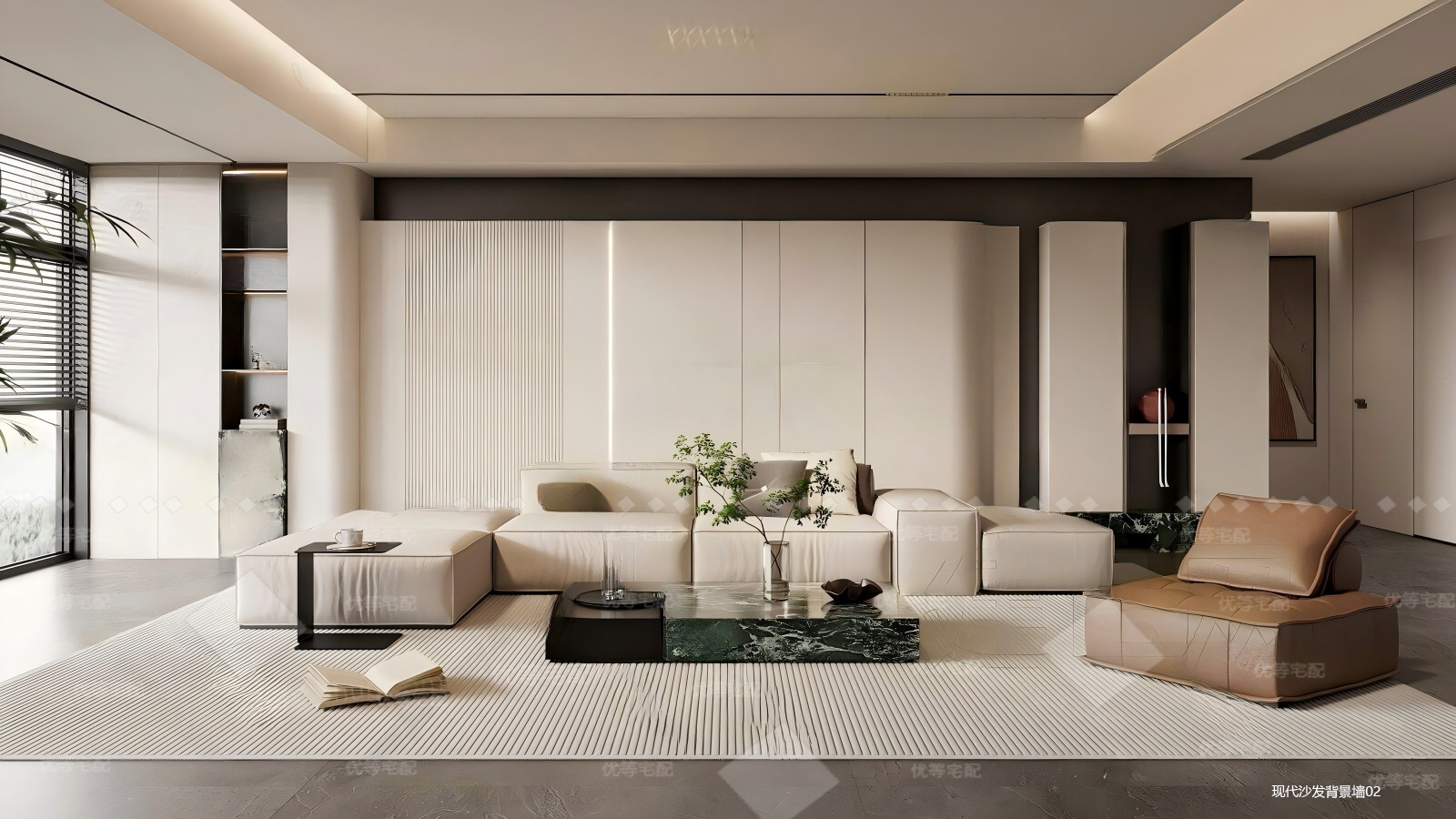 现代沙发背景墙02
