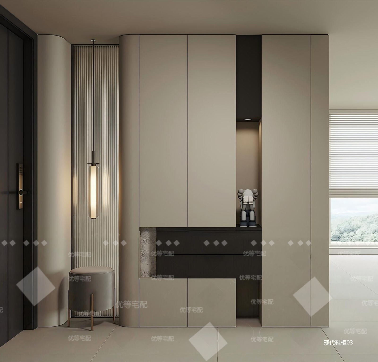 现代鞋柜03
