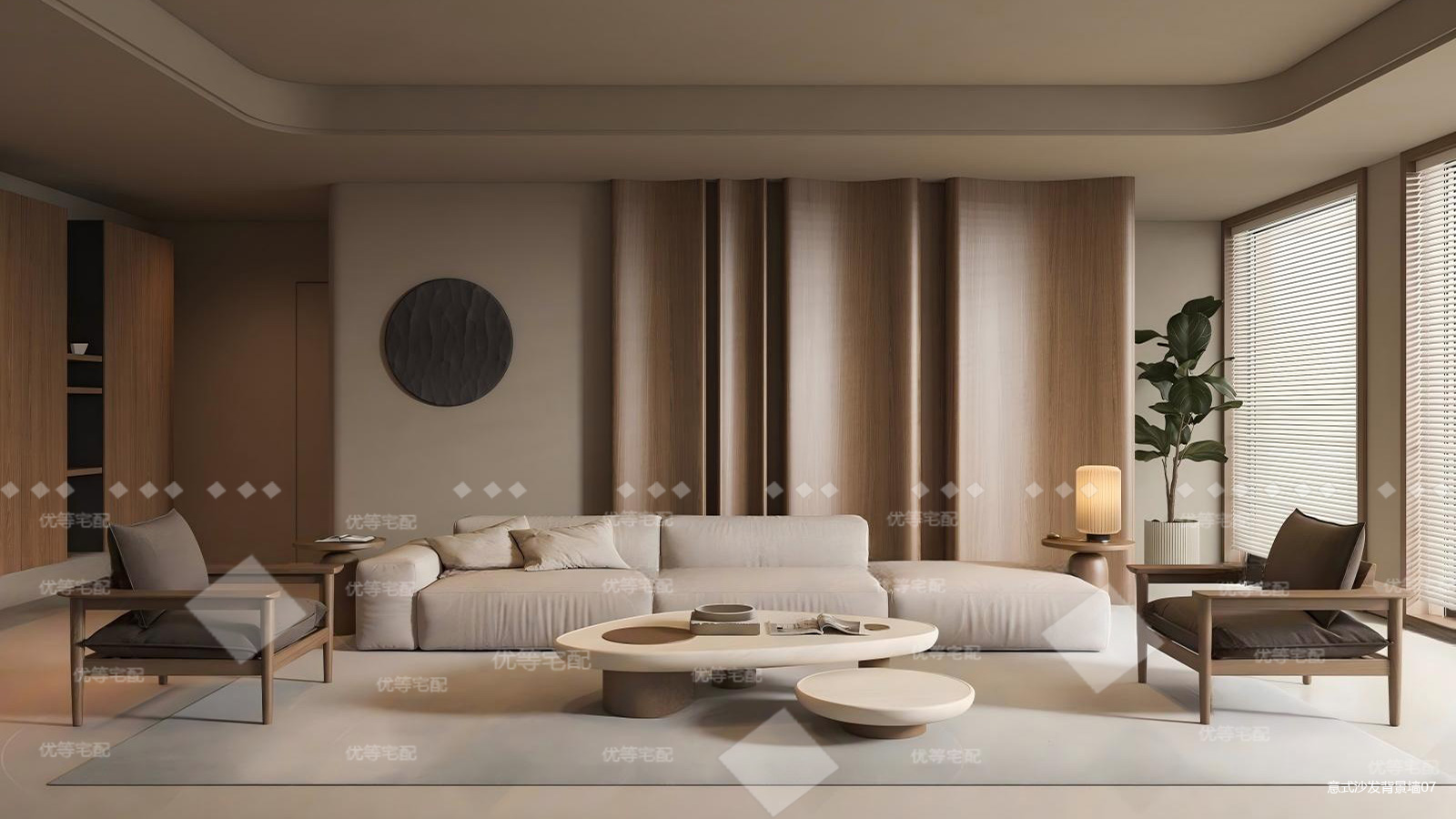 意式沙发背景墙07