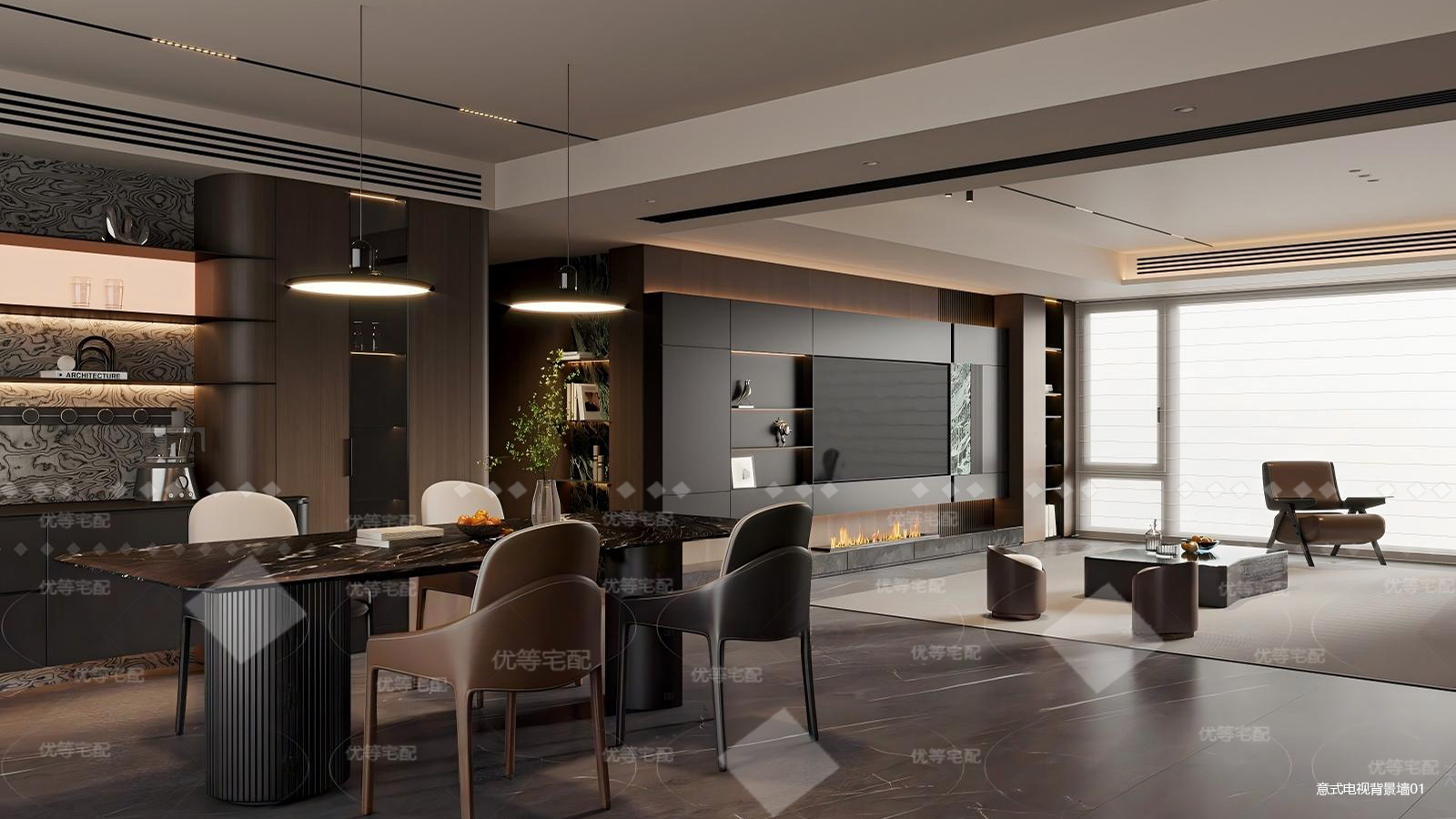 意式电视背景墙01