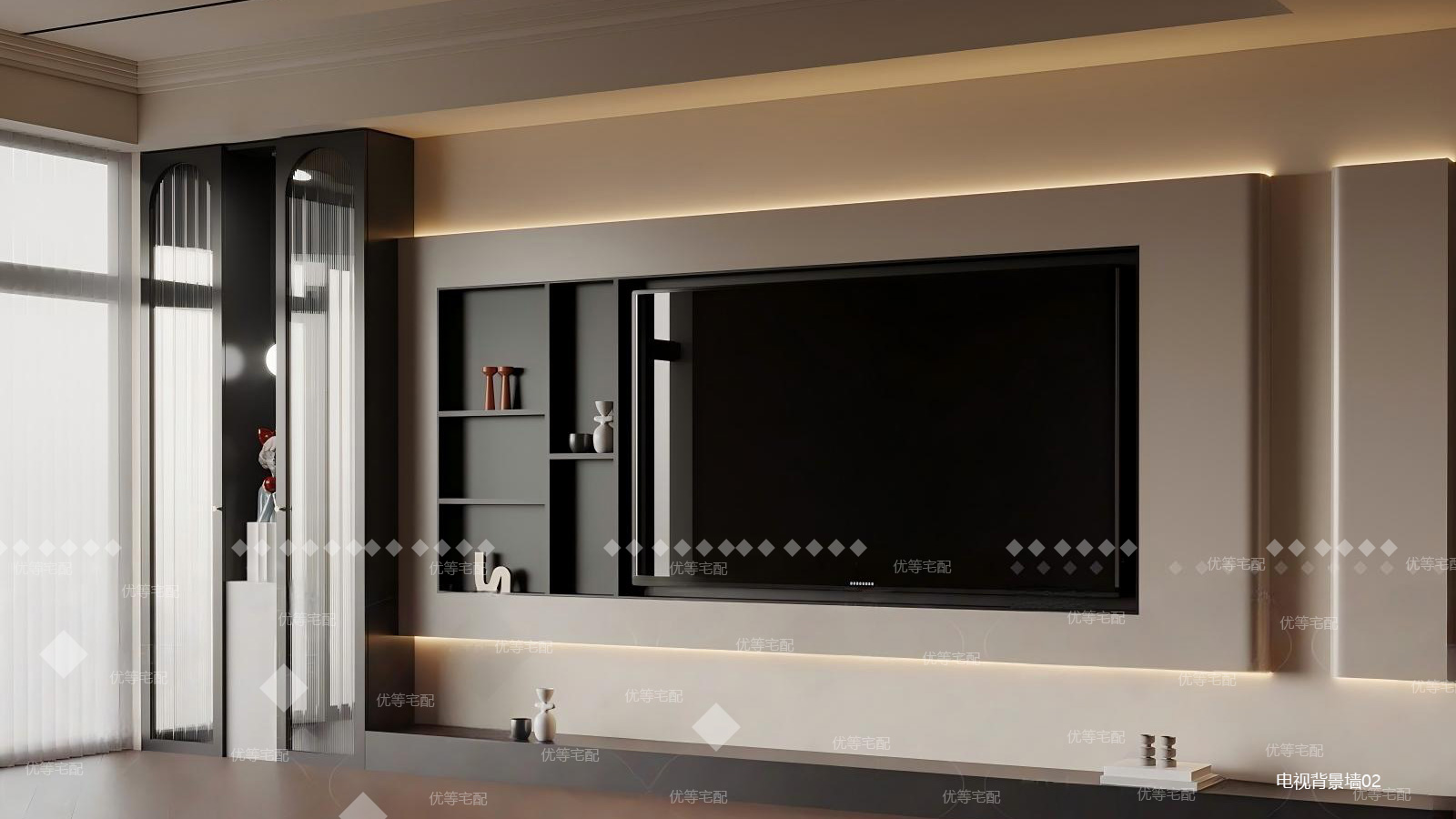 法式电视背景墙01