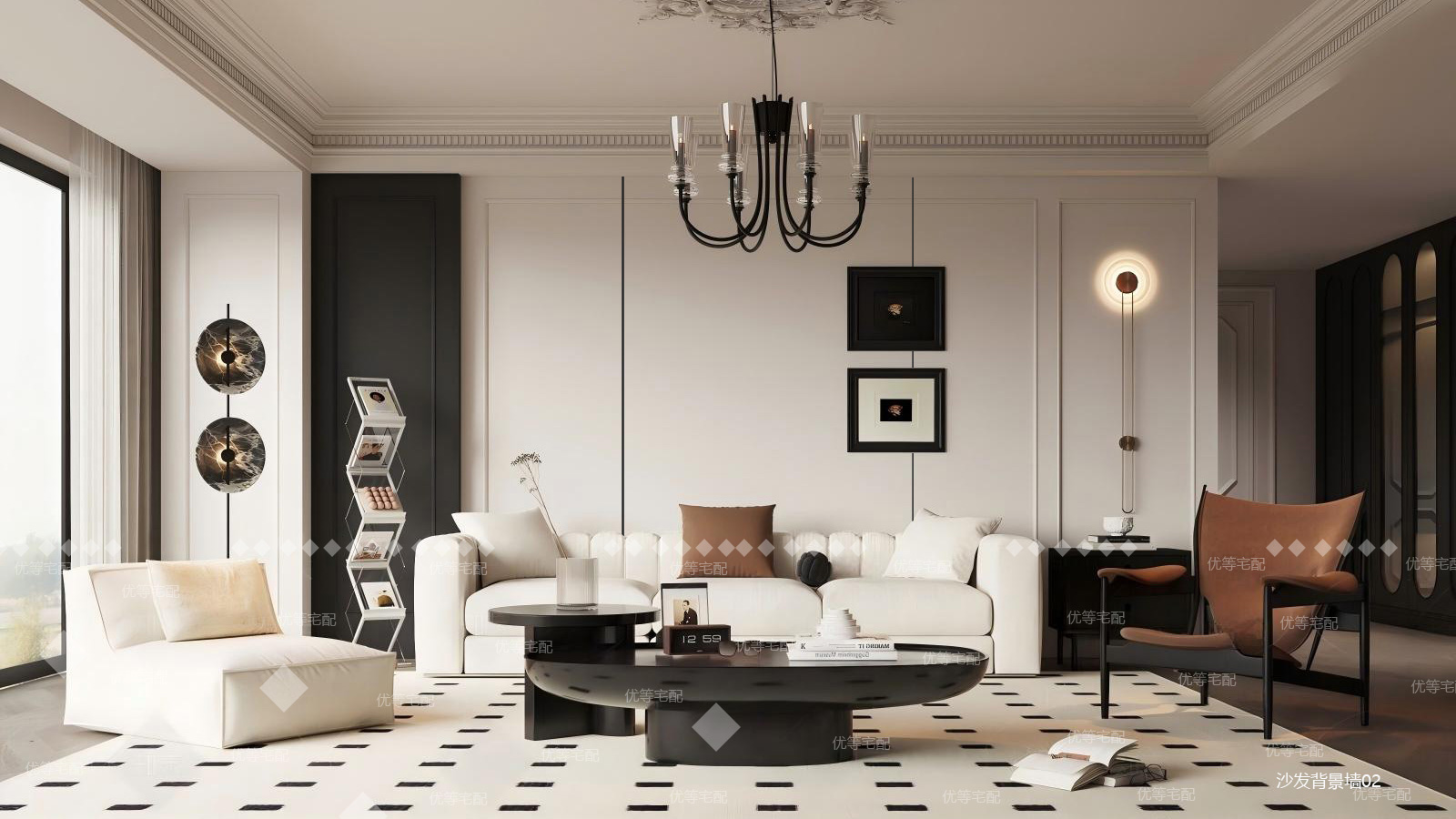 法式沙发背景墙02
