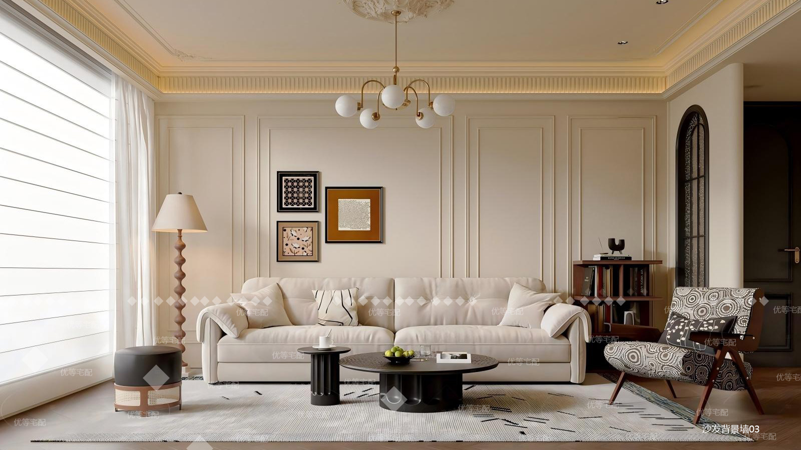 法式沙发背景墙03
