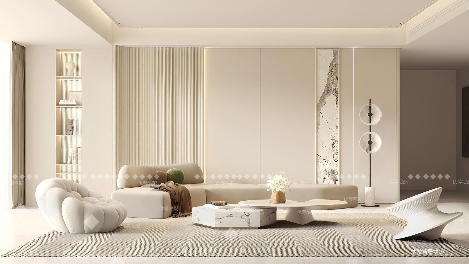 法式沙发背景墙07