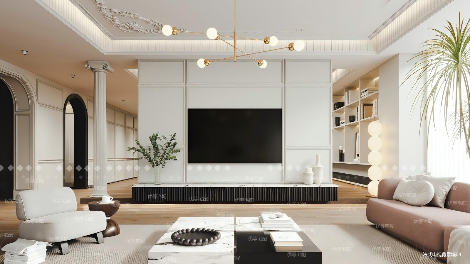 法式电视背景墙04